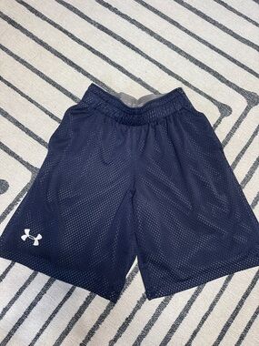 Under Armour Navy Mesh Shorts with Grey Logo